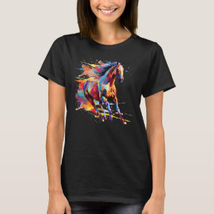 Camiseta Cavalo Andaluz Colorido Arte Splash