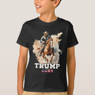 Camiseta Cavalo Andando Bandeira Americana