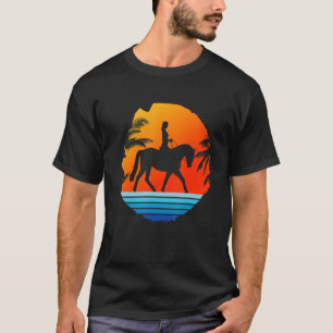 Camiseta Cavalo Andando Equestre Retro Horseback Equestre