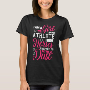 Camiseta Cavalo Andando Eu Sou Uma Garota Eu Sou Uma Atleta