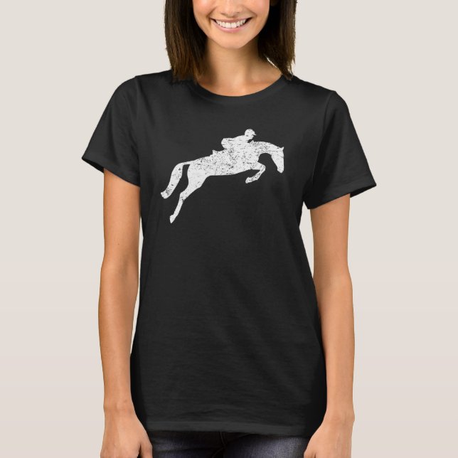 Camiseta Cavalo Andando Inglês Caçador Equestre Jumper Grun (Frente)