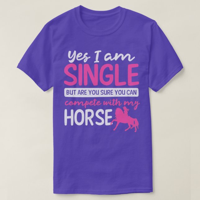 Camiseta Cavalo Andando Sim Im Solteiro Presente (Frente do Design)