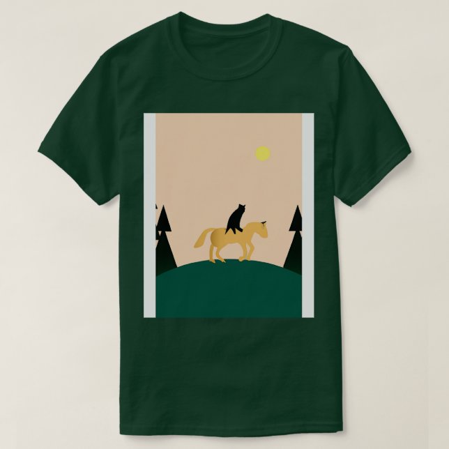 Camiseta Cavalo Anel de Gato Mínimo 1 (Frente do Design)