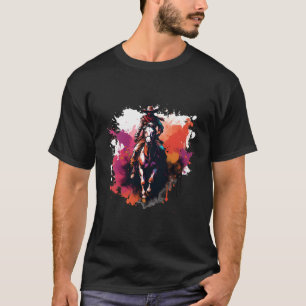 Camiseta Cavalo ao Lover Oeste Cavalos Andando Cowboy Rodeo