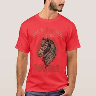 Camiseta Cavalo Apenas Um Menino Que Adora Retro Cavalo