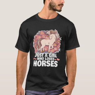 Camiseta Cavalo Apenas Uma Menina Que Ama Cavalos Longa Cap