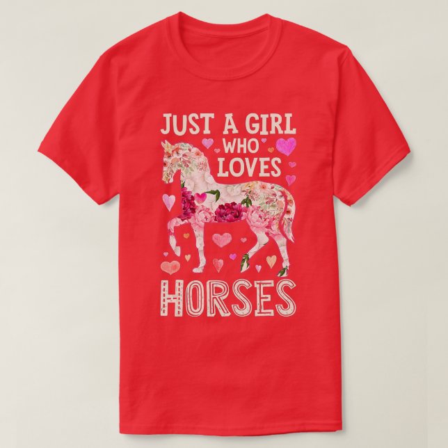 Camiseta Cavalo Apenas Uma Menina Que Ama Fazenda Andando D (Frente do Design)