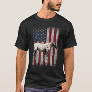 Camiseta Cavalo Appaloosa Bandeira Americana Patriótica Vin