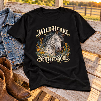 Camiseta Cavalo Appaloosa de Coração Selvagem e Alma Mancha