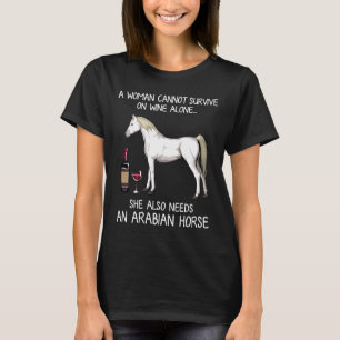 Camiseta Cavalo Árabe E Cavalo De Vinho Formado