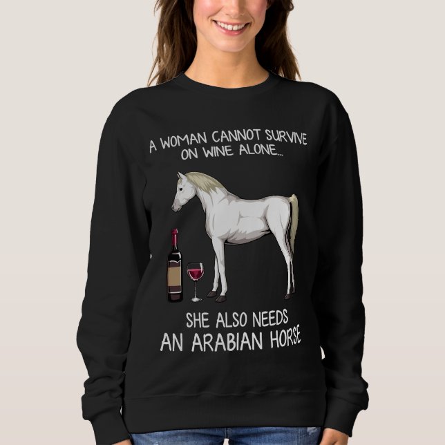 Camiseta Cavalo Árabe E Cavalo De Vinho Formado (Frente)
