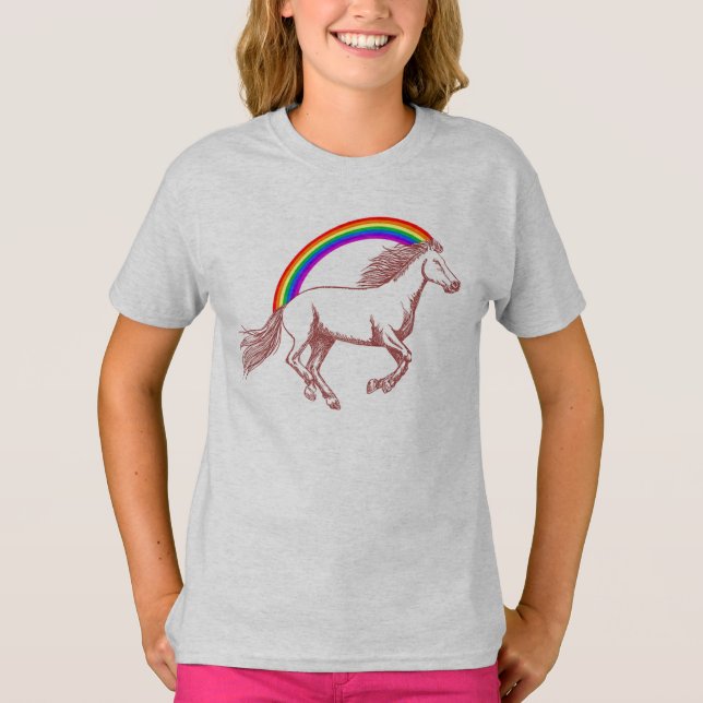 Camiseta Cavalo & arco-íris (Frente)
