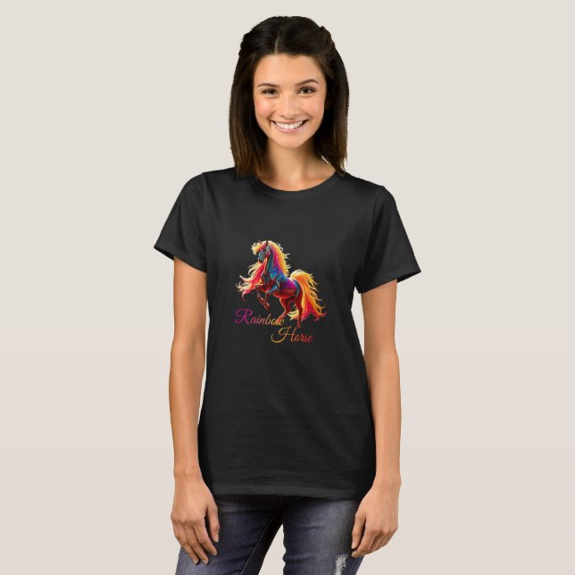 Camiseta Cavalo Arco-Íris (Frente Completa)