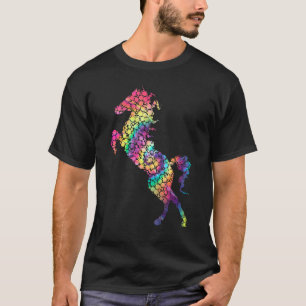Camiseta Cavalo Arco-Íris Colorido de Bolinhas Ponto Intern