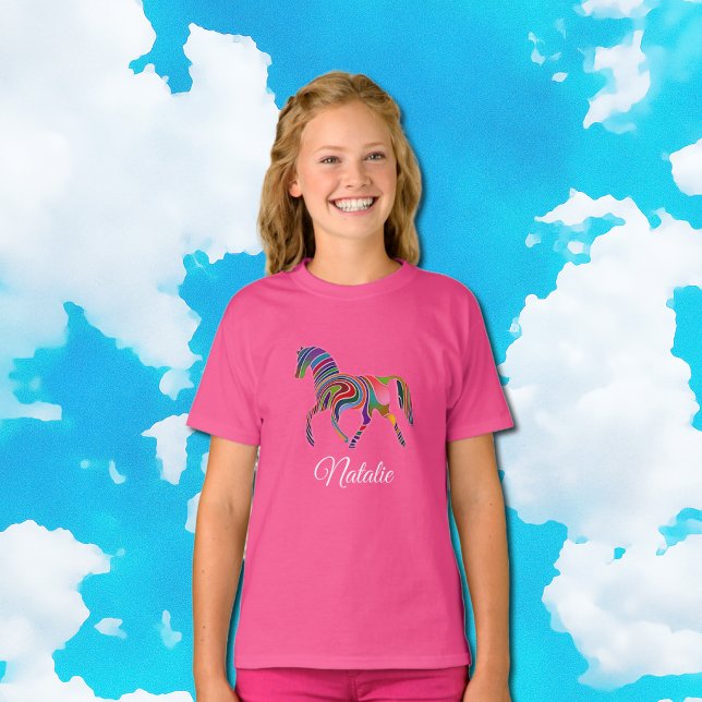 Camiseta Cavalo arco-íris - personalizado (Criador carregado)
