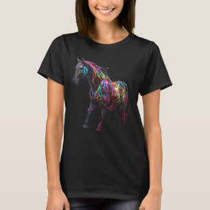 Camiseta Cavalo Arte Colorida Motivo Animal Cavalo