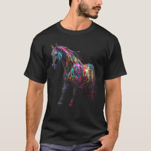 Camiseta Cavalo Arte Colorida Motivo Animal Cavalo