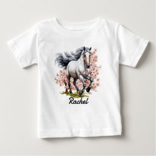 Camiseta Cavalo Azul Roan Correndo Selvagem