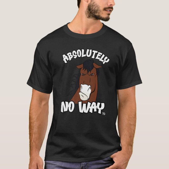 Camiseta Cavalo baio rabugento com boca branca absolutament (Frente)