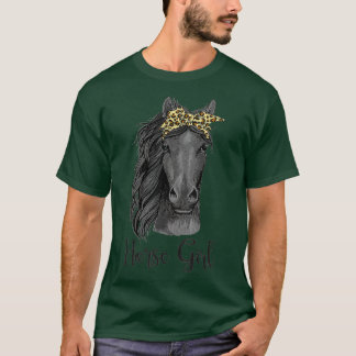 Camiseta Cavalo Bandana Leopard Cavalo Andando Cavalo