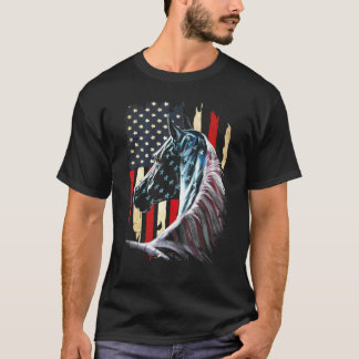 Camiseta Cavalo Bandeira Americana 4 De Julho