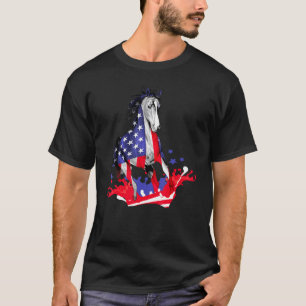 Camiseta Cavalo Bandeira Americana 4 De Julho EUA Patriótic