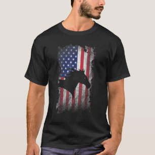 Camiseta Cavalo Bandeira Americana Orgulhoso Patriota EUA C
