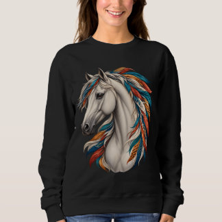 Camiseta Cavalo Boho com Crina Emplumada