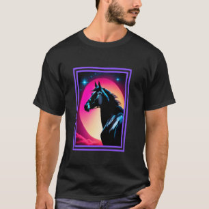 Camiseta Cavalo Bonito Com Desenho Vibrante Do Pôr Do Sol