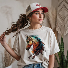 Camiseta Cavalo Bonito com Penas