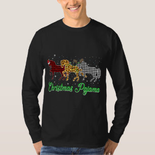 Camiseta Cavalo Bonito Natal Pajama Leopard Xadrezes Impres
