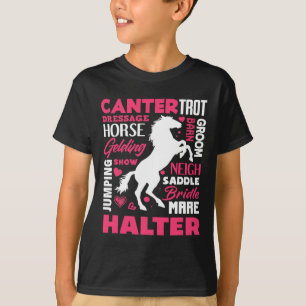 Camiseta Cavalo Bonito, Rapariga Engraçada Cavalo Andando C