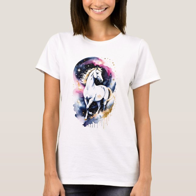 Camiseta Cavalo Branco Cósmico (Frente)