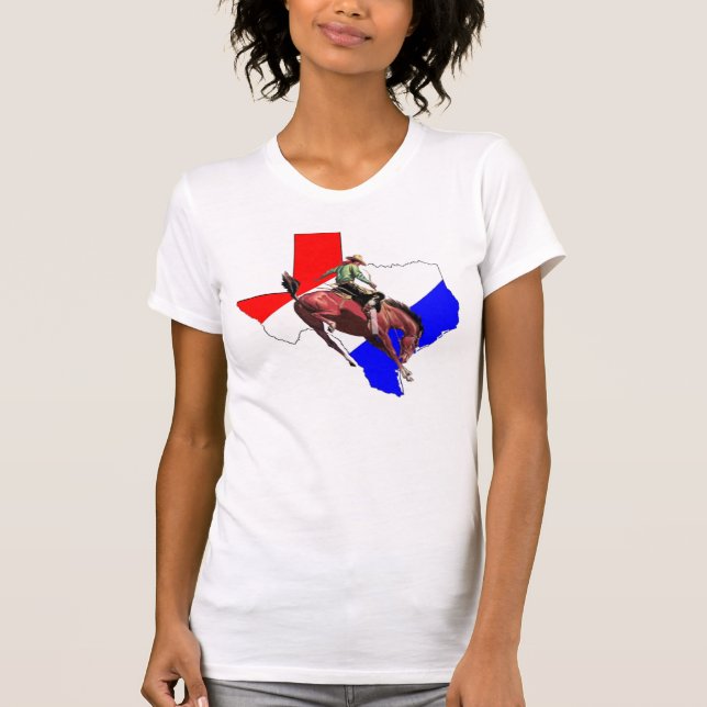 CAMISETA CAVALO BUCKING COM MAPA DE TEXAS (Frente)