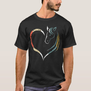 Camiseta Cavalo Cabeça Dentro Do Coração Mulheres Senhoras