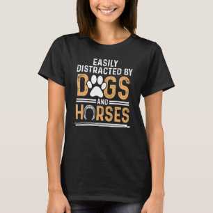 Camiseta Cavalo Cachorro Facilmente Distraído Por Cães E Ca