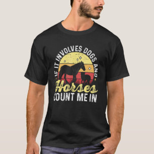 Camiseta Cavalo Cachorro Se Envolve Cachorros E Cavalos Con