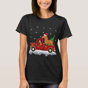 Camiseta Cavalo Caminhão Vermelho Caminhão Xmas Luzes de Ár