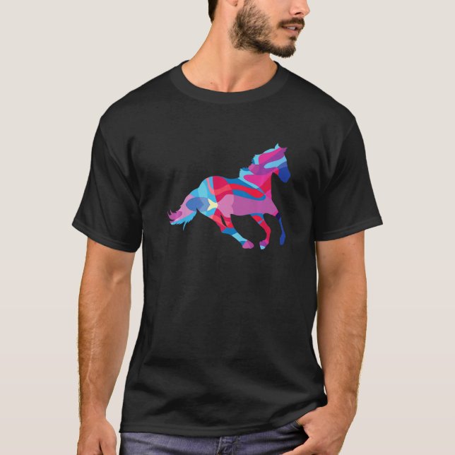 Camiseta Cavalo cavalos Gráfico Colorido (Frente)
