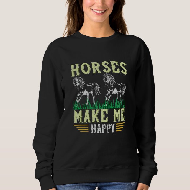 Camiseta Cavalo - Cavalos Me Fazem Feliz (Frente)