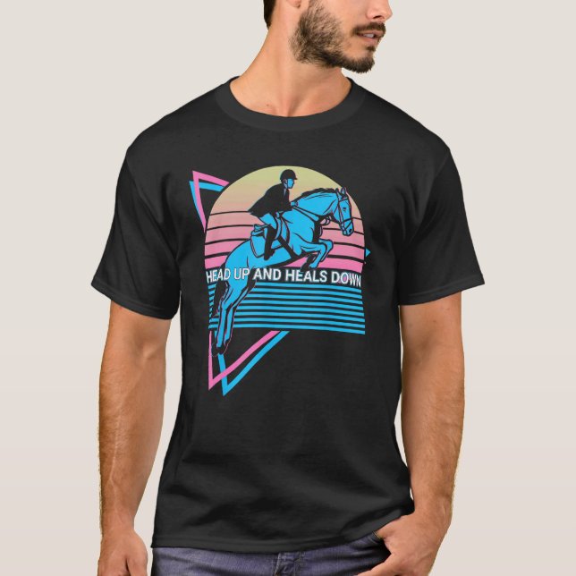 Camiseta Cavalo Cavalos Retro Cabeça Para Cima E Calcanhare (Frente)