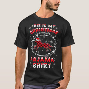 Camiseta Cavalo Chapéu de Papai Noel Pijama de Natal Dito