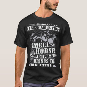 Camiseta Cavalo   Cheiro de cavalo acalma minha alma