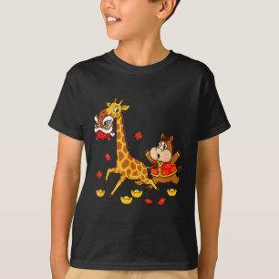 Camiseta Cavalo Chinês Girafa Divertido Infantil Masculino