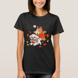 Camiseta Cavalo Chinês Maltês Divertido Feliz Homens Mulher