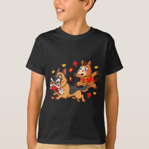 Camiseta Cavalo Chinês Pastor Alemão Criança Homens Mulhere