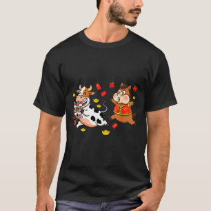 Camiseta Cavalo Chinês Vaca Engraçado Crianças Homens Mulhe