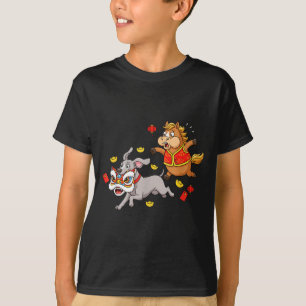 Camiseta Cavalo Chinês Weimaraner Cachorro Crianças Homens 