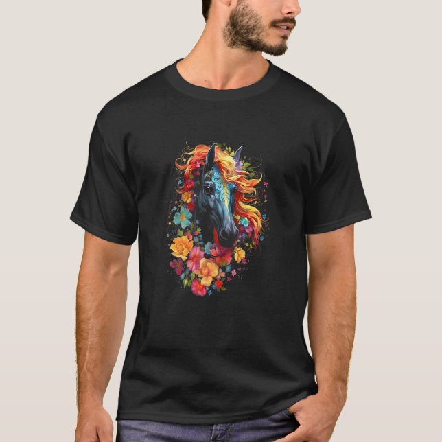 Camiseta Cavalo Colorido 3 (Frente)