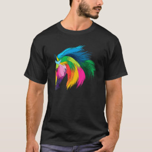 Camiseta Cavalo Colorido Abstrato Cavalo Colorido